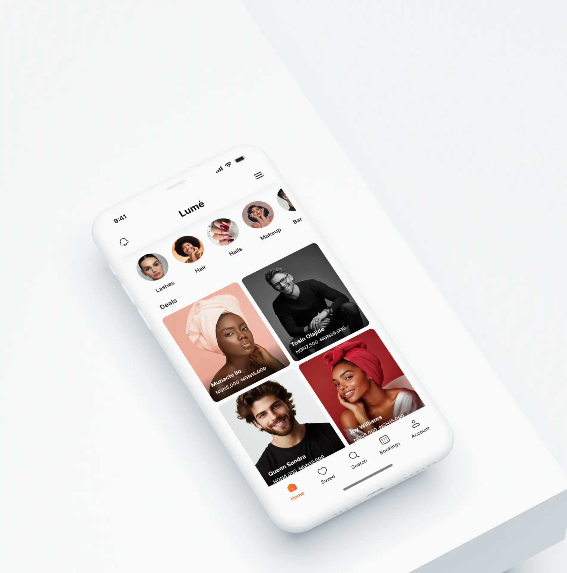 Lumé beauty booking app